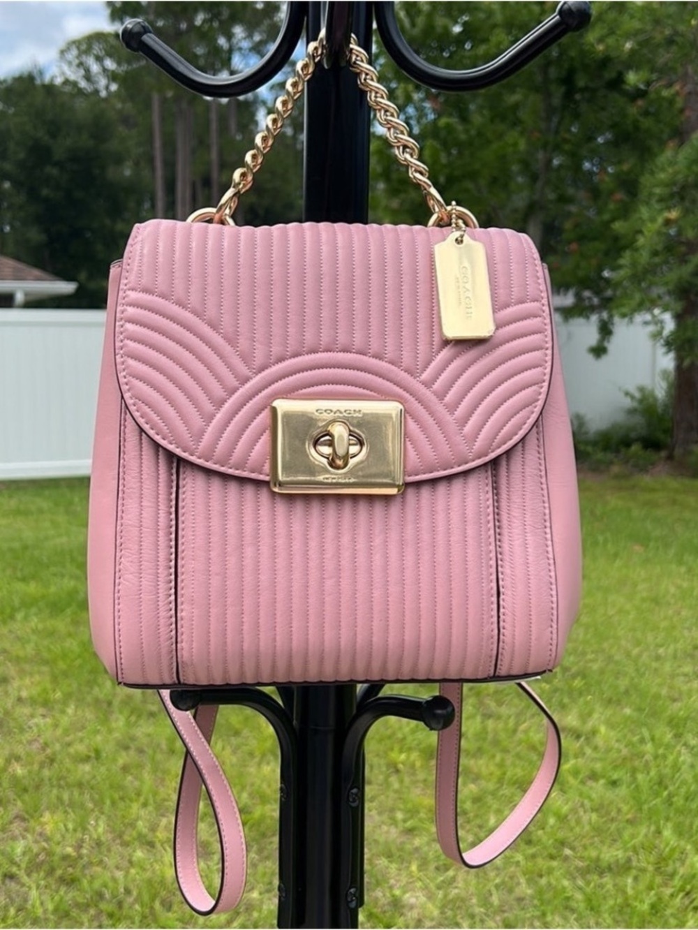 NWT pink Coach backpack